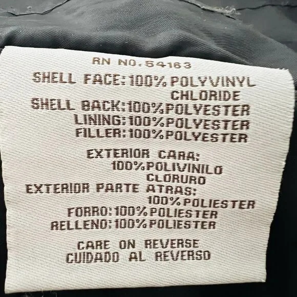 Authentic Levi's Espresso Brown Polyvinyl Thick Rugged Moto Jacket Mens XL Biker